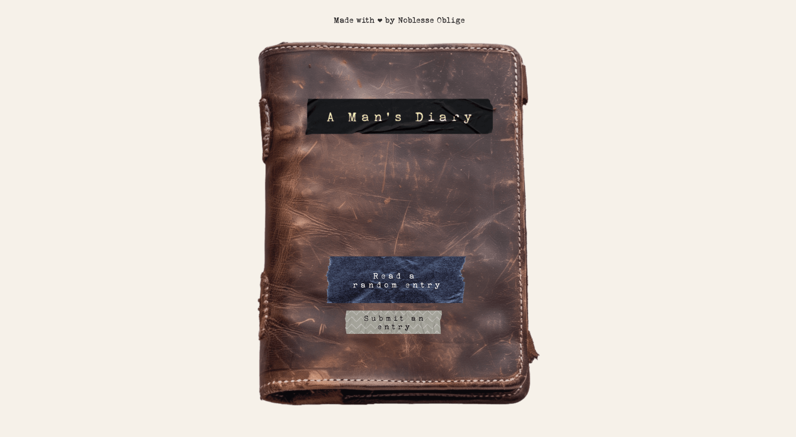 A Man's Diary